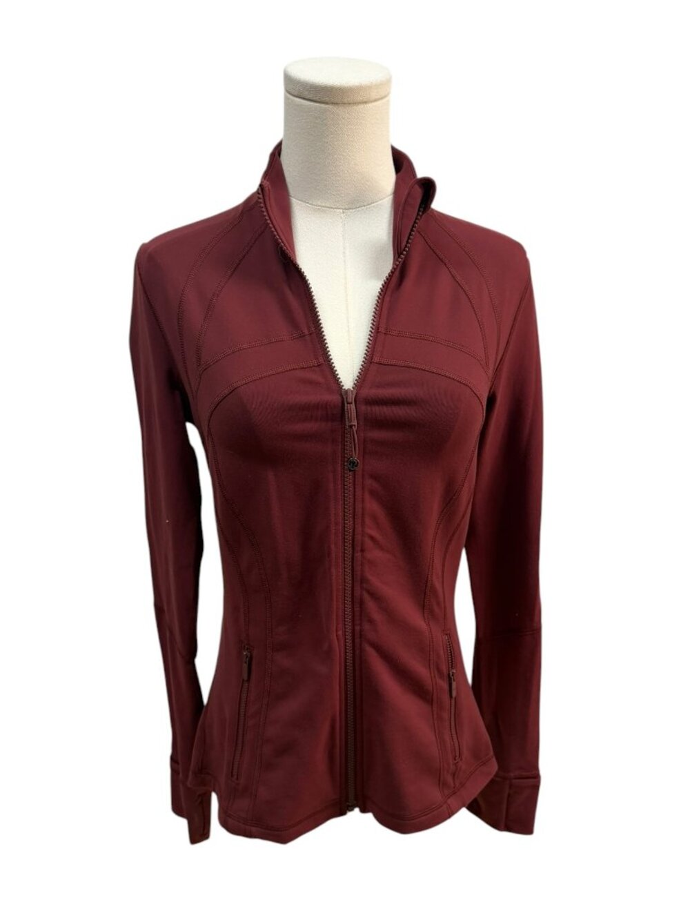 Like New Lululemon Define Jacket Size 8 Cassis Burgundy Luon Full Zip Thumbholes